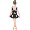 Cute-owl-doodles-with-moon-star-seamless-pattern Kids  Skater Dress Swimsuit View2