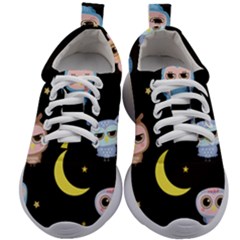 Cute-owl-doodles-with-moon-star-seamless-pattern Kids Athletic Shoes by Salman4z