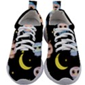 Cute-owl-doodles-with-moon-star-seamless-pattern Kids Athletic Shoes View1