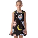 Cute-owl-doodles-with-moon-star-seamless-pattern Kids  Pilgrim Collar Ruffle Hem Dress View1