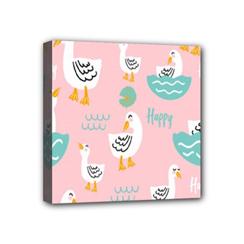 Cute-happy-duck-gift-card-design-seamless-pattern-template Mini Canvas 4  X 4  (stretched) by Salman4z