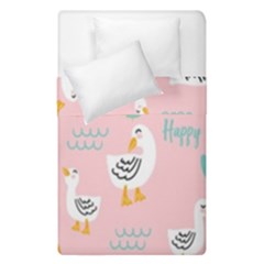 Cute-happy-duck-gift-card-design-seamless-pattern-template Duvet Cover Double Side (single Size) by Salman4z