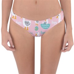 Cute-happy-duck-gift-card-design-seamless-pattern-template Reversible Hipster Bikini Bottoms by Salman4z