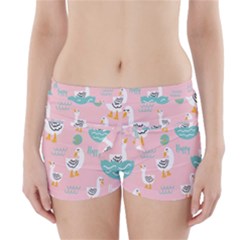 Cute-happy-duck-gift-card-design-seamless-pattern-template Boyleg Bikini Wrap Bottoms by Salman4z