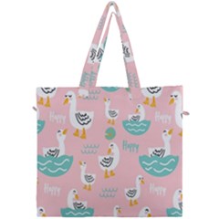 Cute-happy-duck-gift-card-design-seamless-pattern-template Canvas Travel Bag