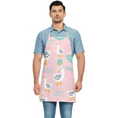 Cute-happy-duck-gift-card-design-seamless-pattern-template Kitchen Apron by Salman4z