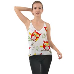 Seamless-pattern-vector-owl-cartoon-with-bugs Chiffon Cami by Salman4z