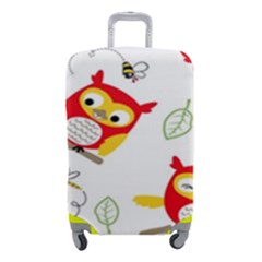 Seamless-pattern-vector-owl-cartoon-with-bugs Luggage Cover (small) by Salman4z