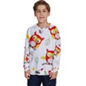 Seamless-pattern-vector-owl-cartoon-with-bugs Kids  Long Sleeve Jersey View1