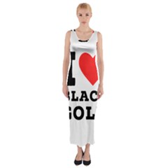 I Love Black Gold Fitted Maxi Dress by ilovewhateva