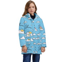 Sky-pattern Kids  Hooded Longline Puffer Jacket by Salman4z