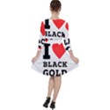 I love black gold Quarter Sleeve Ruffle Waist Dress View2