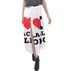 I Love Black Gold Velour Split Maxi Skirt by ilovewhateva