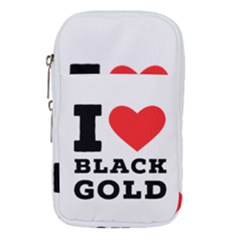 I Love Black Gold Waist Pouch (small) by ilovewhateva