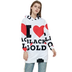 I Love Black Gold Women s Long Oversized Pullover Hoodie by ilovewhateva