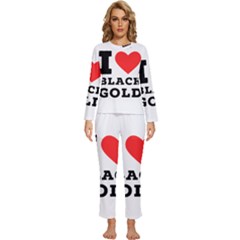 I Love Black Gold Womens  Long Sleeve Lightweight Pajamas Set by ilovewhateva