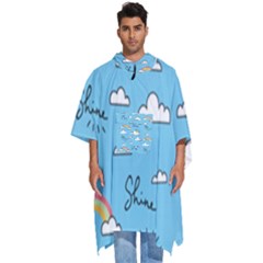 Sky-pattern Men s Hooded Rain Ponchos by Salman4z