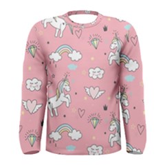 Cute-unicorn-seamless-pattern Men s Long Sleeve Tee by Salman4z