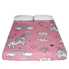 Cute-unicorn-seamless-pattern Fitted Sheet (california King Size) by Salman4z