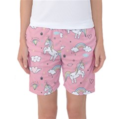 Cute-unicorn-seamless-pattern Women s Basketball Shorts by Salman4z