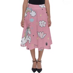 Cute-unicorn-seamless-pattern Perfect Length Midi Skirt by Salman4z