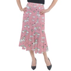 Cute-unicorn-seamless-pattern Midi Mermaid Skirt by Salman4z