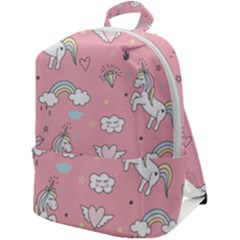 Cute-unicorn-seamless-pattern Zip Up Backpack by Salman4z