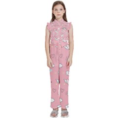 Cute-unicorn-seamless-pattern Kids  Sleeveless Ruffle Edge Band Collar Chiffon One Piece by Salman4z