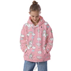 Cute-unicorn-seamless-pattern Kids  Oversized Hoodie by Salman4z