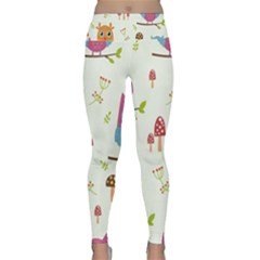 Forest-seamless-pattern-with-cute-owls Lightweight Velour Classic Yoga Leggings by Salman4z