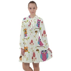 Forest-seamless-pattern-with-cute-owls All Frills Chiffon Dress by Salman4z