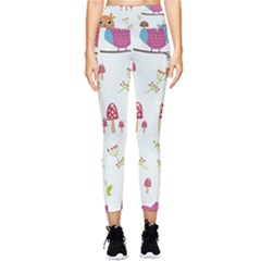 Forest-seamless-pattern-with-cute-owls Pocket Leggings  by Salman4z