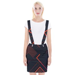 Gradient-geometric-shapes-dark-background-design Braces Suspender Skirt by Salman4z