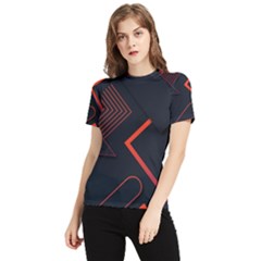 Gradient-geometric-shapes-dark-background-design Women s Short Sleeve Rash Guard by Salman4z