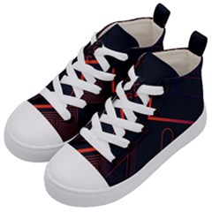 Gradient-geometric-shapes-dark-background-design Kids  Mid-top Canvas Sneakers by Salman4z