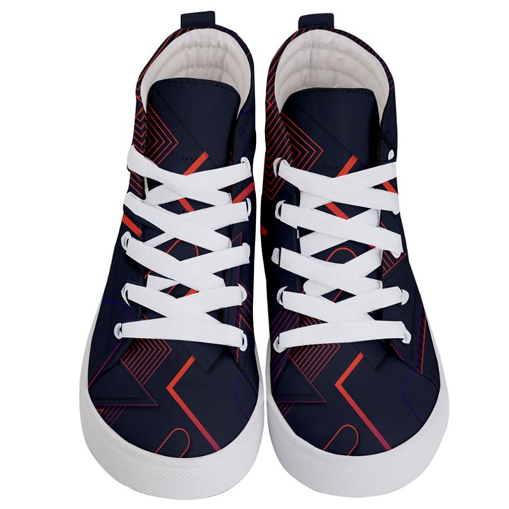 Gradient-geometric-shapes-dark-background-design Kids  Hi-Top Skate Sneakers