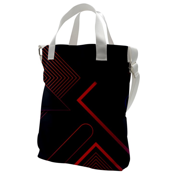 Gradient-geometric-shapes-dark-background-design Canvas Messenger Bag