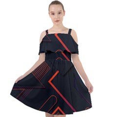 Gradient-geometric-shapes-dark-background-design Cut Out Shoulders Chiffon Dress by Salman4z