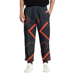 Gradient-geometric-shapes-dark-background-design Men s Elastic Waist Pants by Salman4z