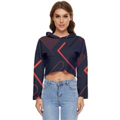 Gradient-geometric-shapes-dark-background-design Women s Lightweight Cropped Hoodie by Salman4z