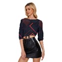 Gradient-geometric-shapes-dark-background-design Mid Sleeve Drawstring Hem Top View2