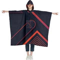 Gradient-geometric-shapes-dark-background-design Women s Hooded Rain Ponchos