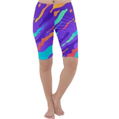 Multicolored-abstract-background Cropped Leggings  by Salman4z