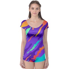 Multicolored-abstract-background Boyleg Leotard  by Salman4z