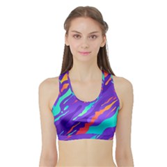 Multicolored-abstract-background Sports Bra With Border by Salman4z