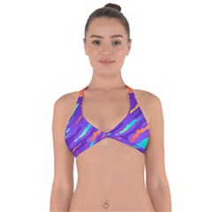 Multicolored-abstract-background Halter Neck Bikini Top by Salman4z