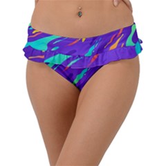 Multicolored-abstract-background Frill Bikini Bottoms by Salman4z