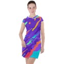 Multicolored-abstract-background Drawstring Hooded Dress View1