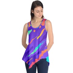 Multicolored-abstract-background Sleeveless Tunic by Salman4z