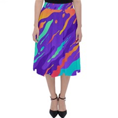 Multicolored-abstract-background Classic Midi Skirt by Salman4z